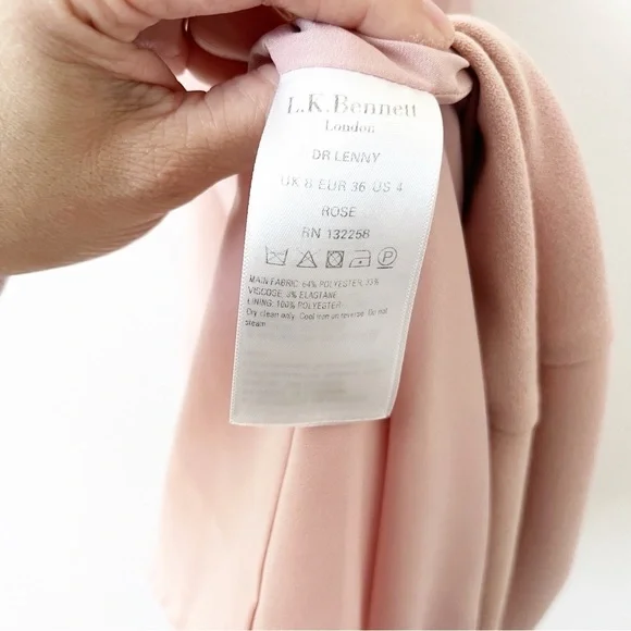 L.K Bennett Lenny Asymmetrical Wedding Guest Dress in Rose Pink - Picture 7 of 10